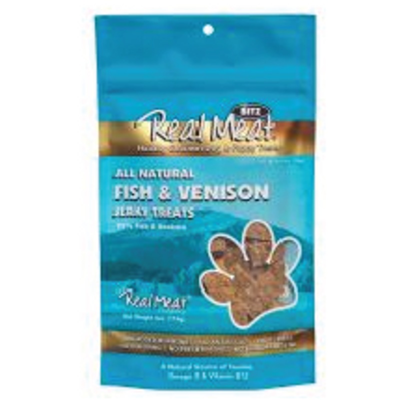 Real Meat Jerky Dog Treats Fish and Venison 4oz