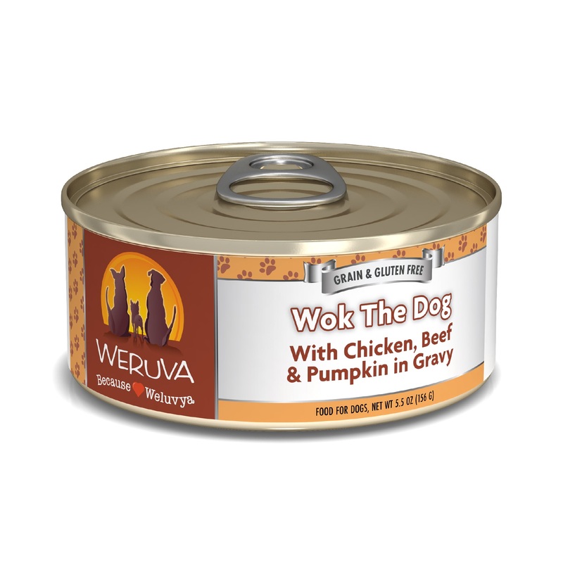 Weruva Classic Dog food 5.5oz Can Wok The Dog with Chicken Beef & Pumpkin