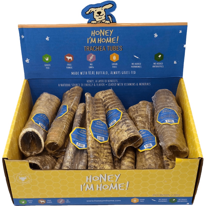 Honey I'm Home Dog Treat Buffalo Trachea Tube