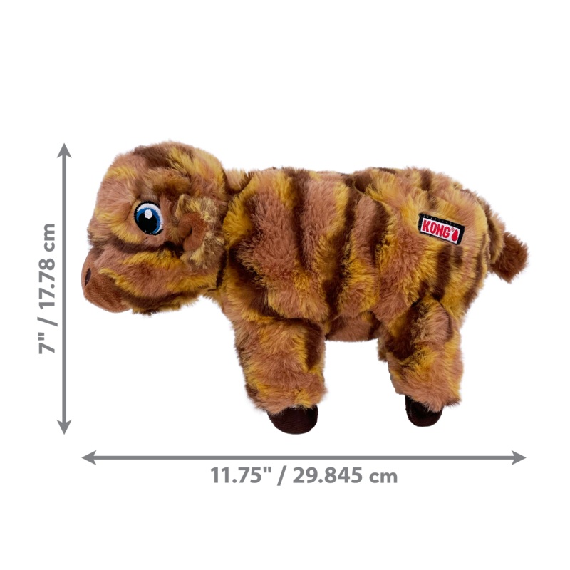 Kong Dog Toy Low Stuff Stripes Cow Medium