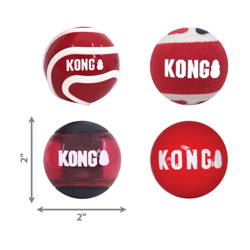 Kong Dog Toy Signature Balls 4pk Small