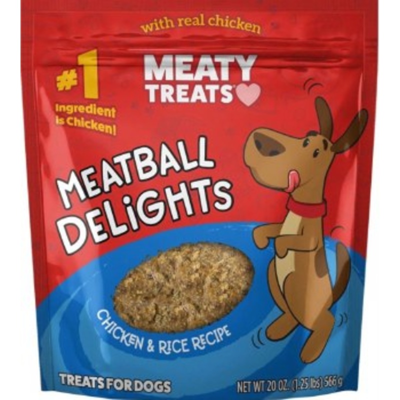 Meaty Treats Meatball Delights Chicken and Rice Dog Treats 20oz