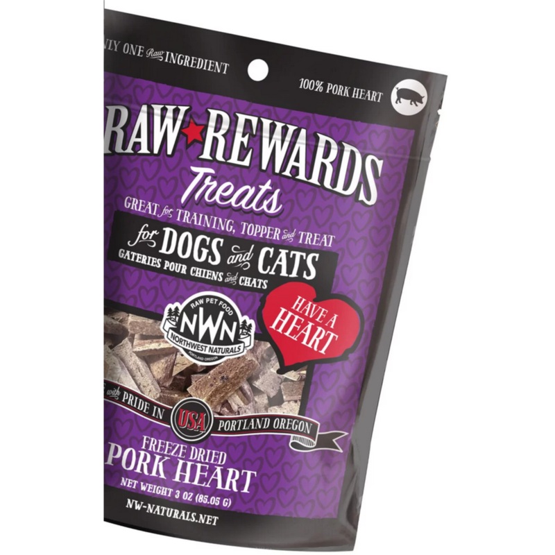 Northwest Naturals Raw Rewards Treats | Pork Heart 10 oz