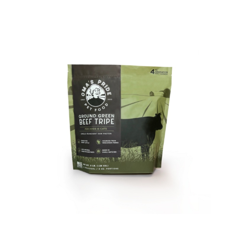 Oma's Pride Raw Frozen Food | Green Tripe Patties 3 lb