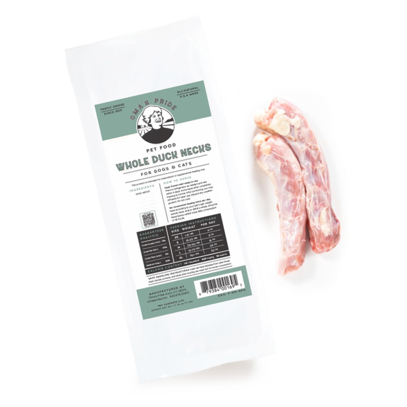 Oma's Pride Whole Skinless Duck Necks 6 pk