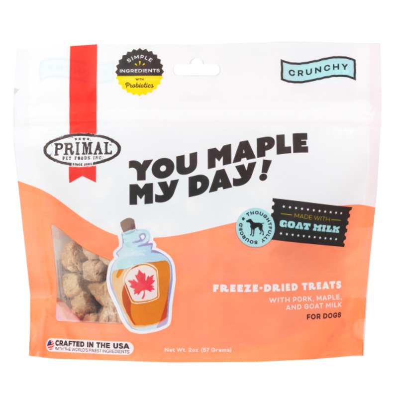 Primal Dog Treats You Maple My Day Pork&Maple w/GoatMilk 2oz