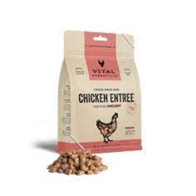 Vital Essentials Entree Chicken Mini Nibs Grain-Free Freeze-Dried Dog Food25oz