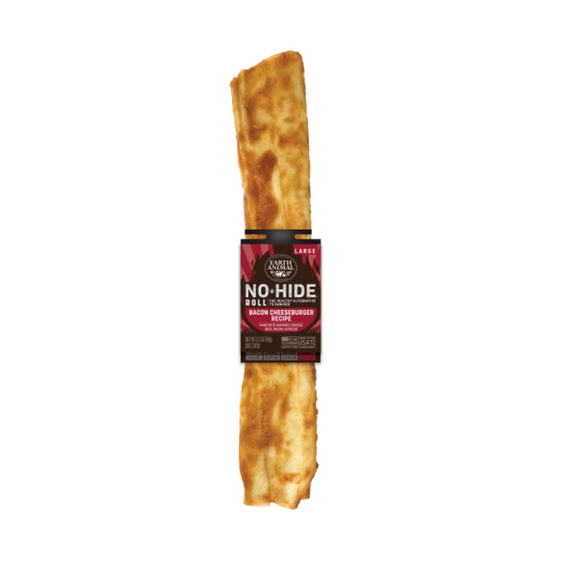Earth Animal Dog NoHide Chew BBQ BaconCheesebrgr Large 1pk