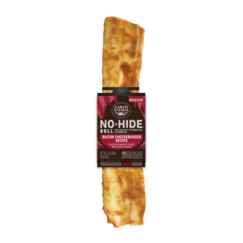Earth Animal Dog NoHide Chew BBQ BaconCheesebrgr Medium 1pk