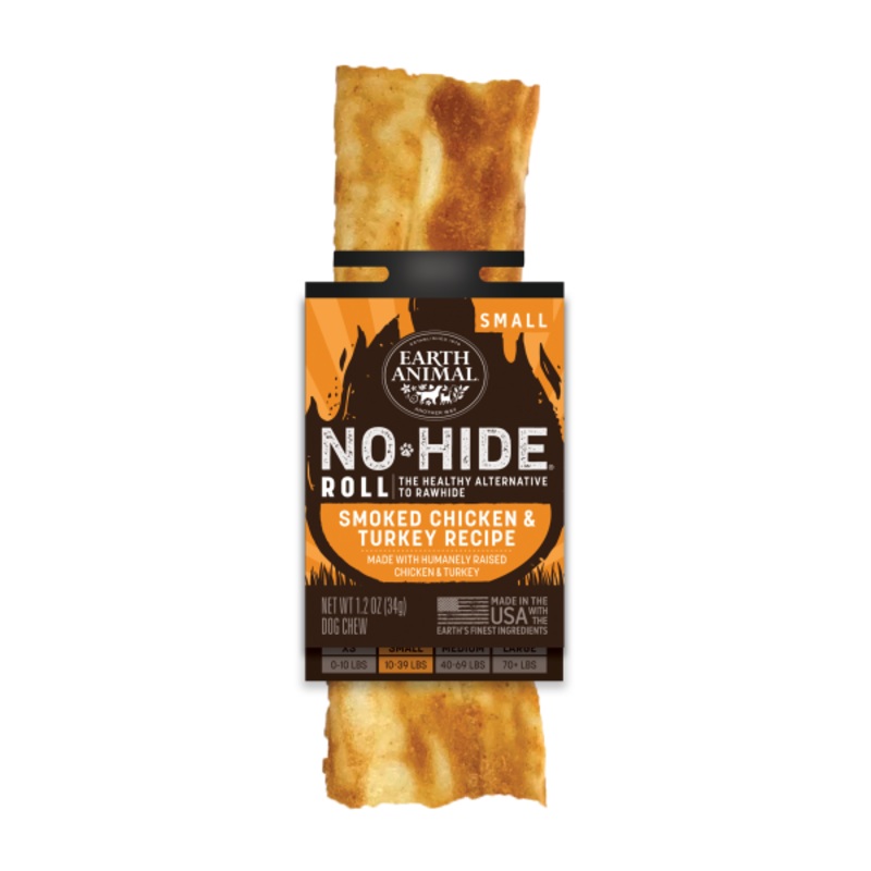 Earth Animal Dog NoHide Chew BBQ Smoked Chicken Turkey Small 1pk