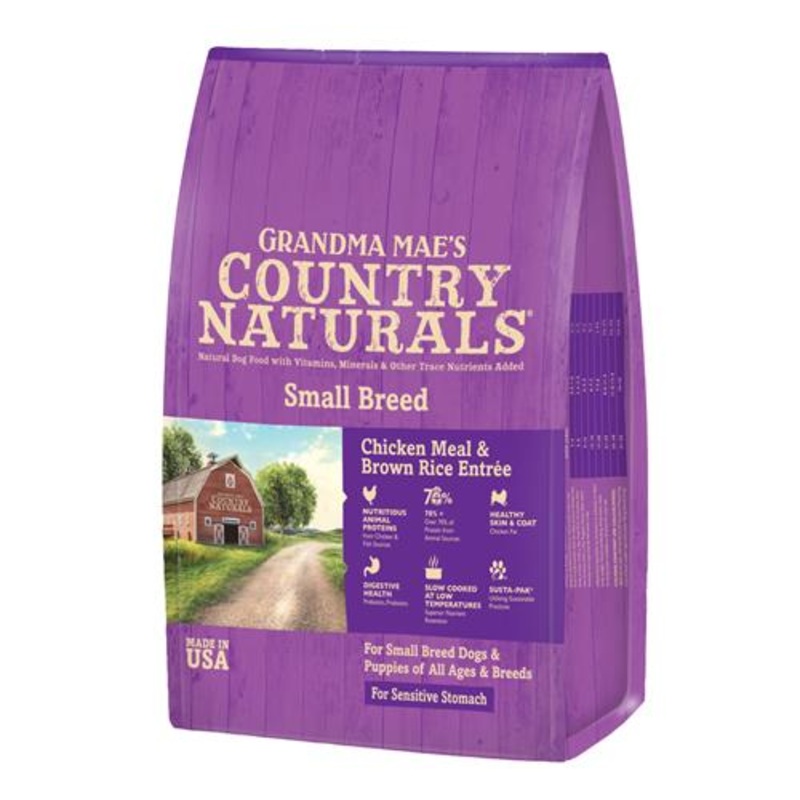 Grandma Mae's Country Naturals Small Breed Sensitive Stomach Dry Dog Food Chicken & Rice 4lb
