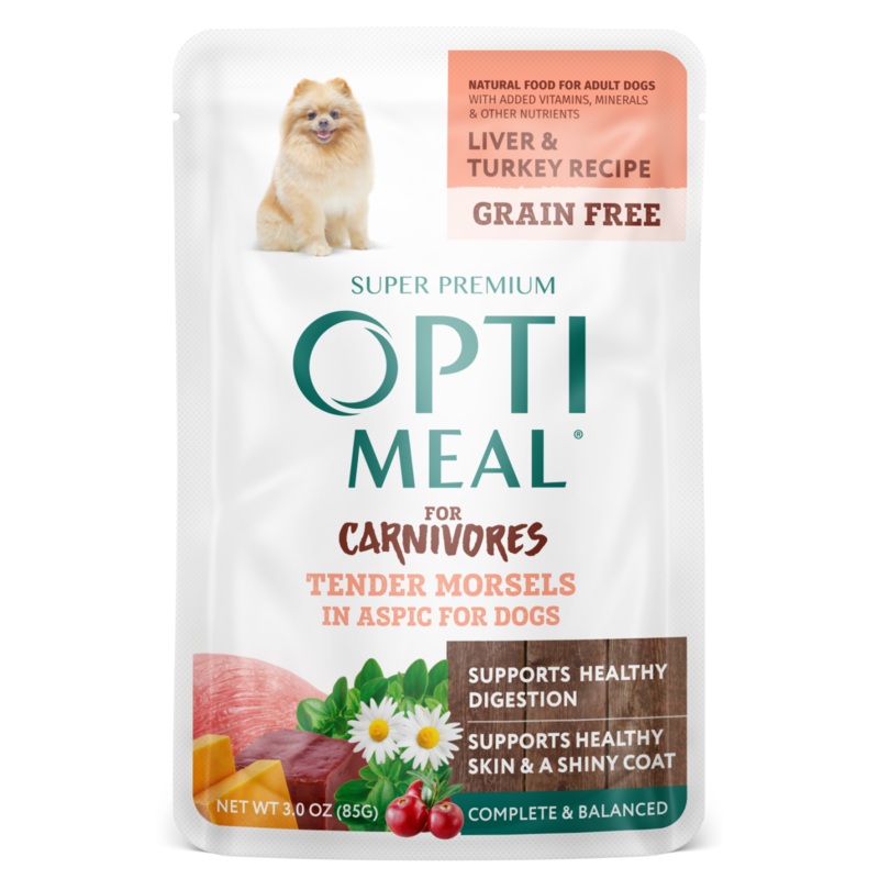 Optimeal Tender Morsels 3oz Grain Free Dog Pouch Liver Turkey