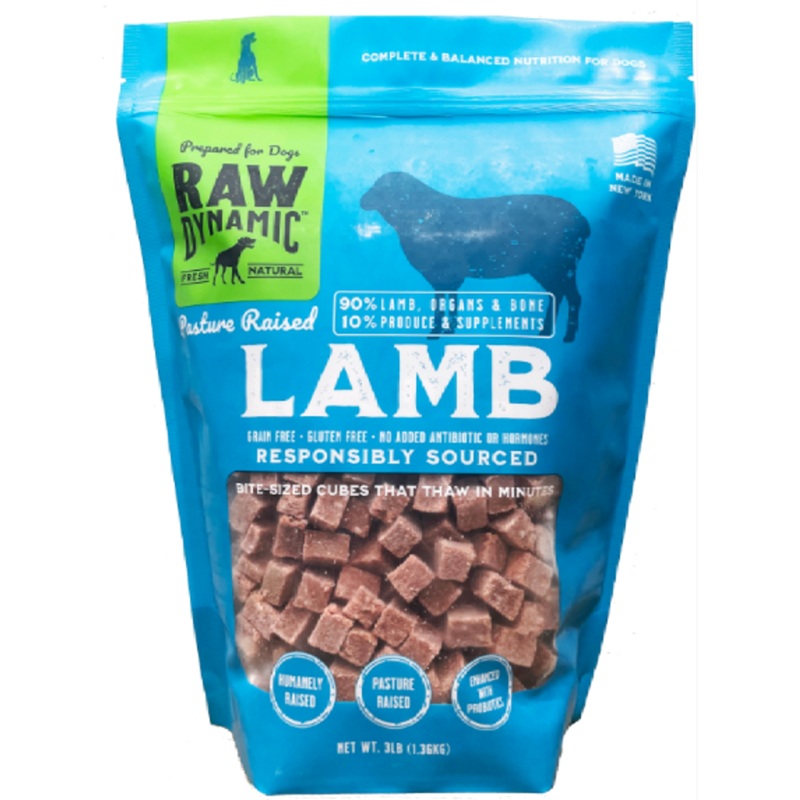 Raw Dynamic Frozen Dog Food Lamb 3lb