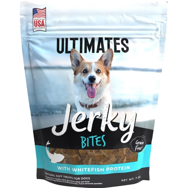Ultimates Jerky Bites Whitefish Dog Treats, 7oz
