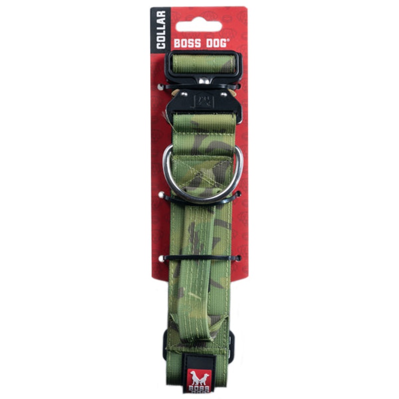 Boss Dog Tactical Collar 15-18in 1.5in Green Camo