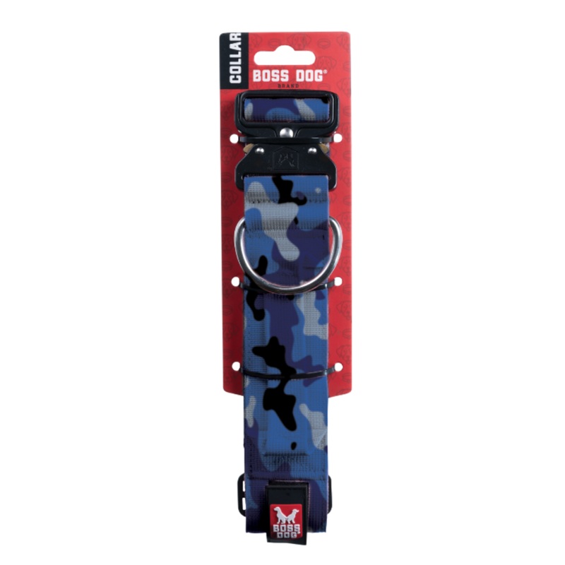 Boss Dog Tactical Dog Collar 17-22 Blue Camo 1.5in