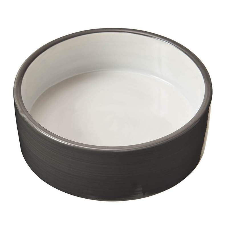 Spot Ethical Pet 2 Tone Gray Stoneware Dog Dish 5In