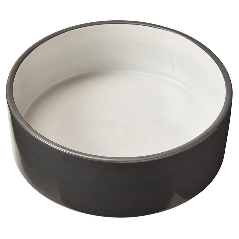 Spot Ethical Pet 2 Tone Gray Stoneware Dog Dish 7In