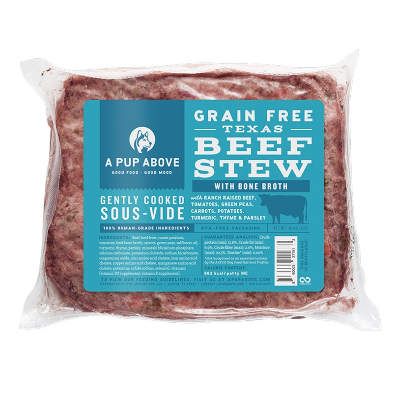A Pup Above Gently Cooked Grain Free Texas Beef Stew w/ Bone Broth Frozen Dog Food 1lb