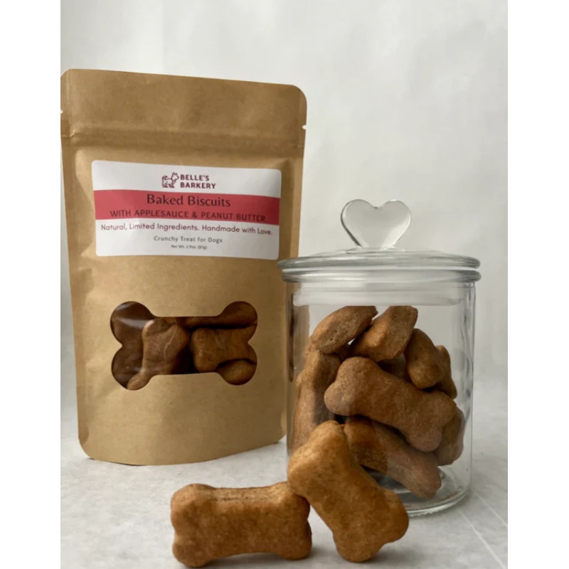 Belle's Barkery Signature Baked Dog Biscuits with Applesauce & Peanut Butter 2.9oz