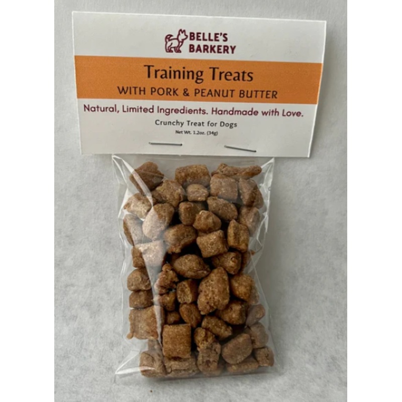 Belle's Barkery Training Treats with Pork & Peanut Butter 1.2oz