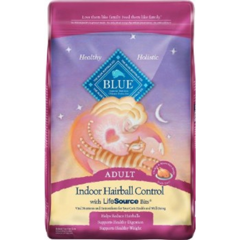Blue Buffalo Indoor Hairball Control Chicken and Brown Rice Recipe Adult Dry Cat Food 15lb