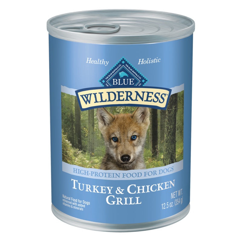 Blue Buffalo Wilderness Grain-Free Turkey & Chicken Grill Puppy Canned Dog Food, 12.5 Oz