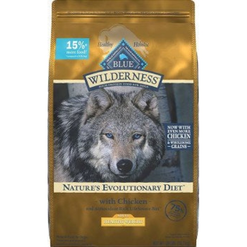 Blue Buffalo Wilderness Healthy Weight Chicken Recipe Grain Free Dry Dog Food 24lb