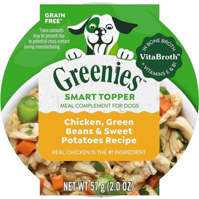 Greenies Smart Topper Wet Mix-In for Dogs, Chicken, Green Beans & Sweet Potatoes Recipe 2oz