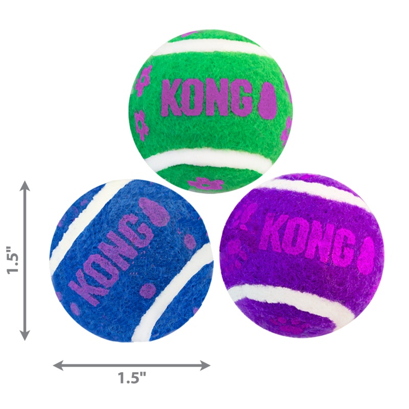 Kong Dog Toy Active Tennis Balls w/Bells 3pk