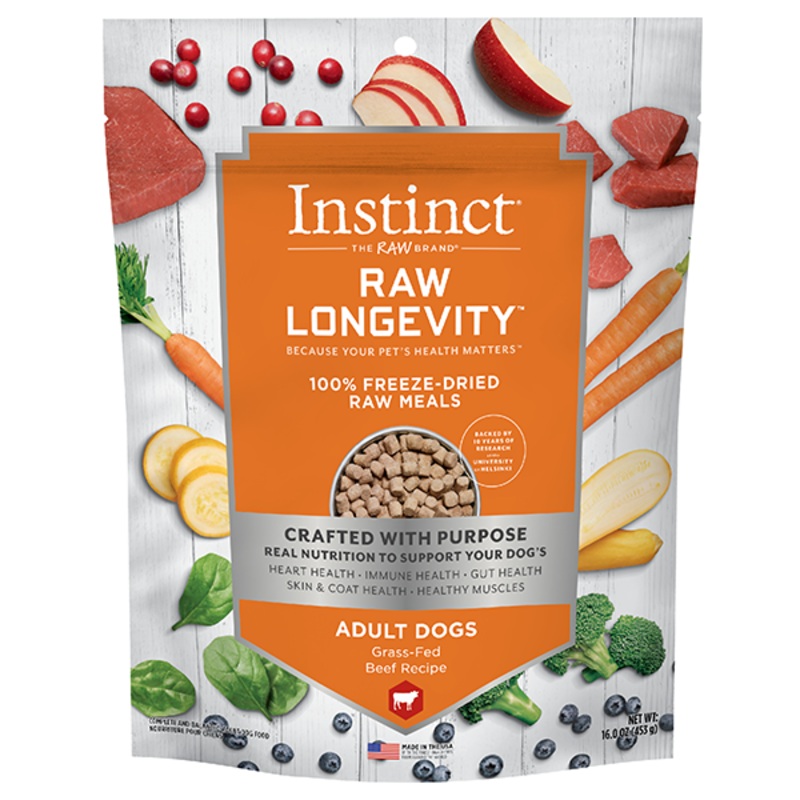 Nature's Variety Instinct Dog Raw Longevity FD Meals Beef 16 oz