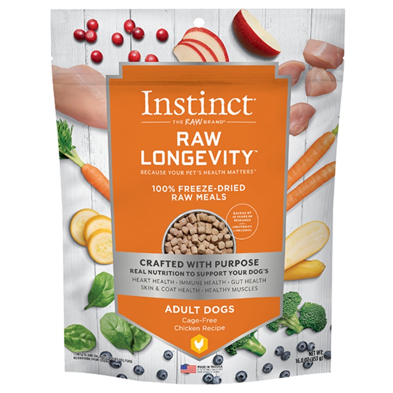 Nature's Variety Instinct Dog Raw Longevity FD Meals Chicken 16 oz