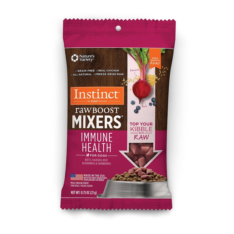 Nature's Variety Instinct Freeze Dried Raw Boost Mixers Immune Health Grain Free All Natural Wet Dog Food, 0.75 oz