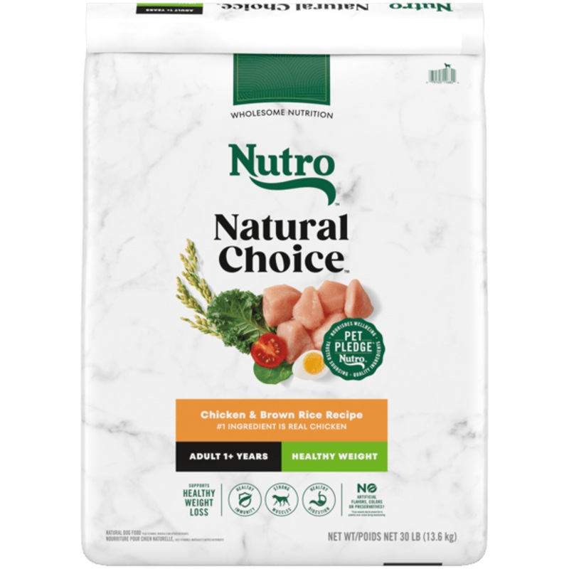 Nutro Natural Choice Dry Dog Food Adult Healthy Weight Chicken & Brown Rice Recipe 30lb bag