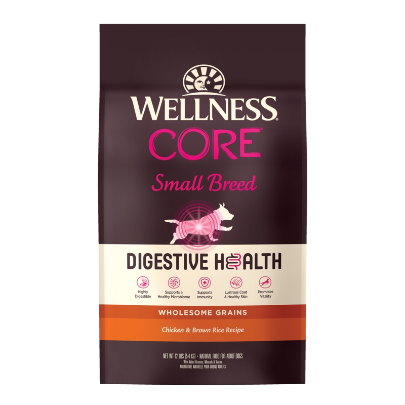 Wellness CORE Digestive Health Small Breed Chicken & Brown Rice Dry Dog Food, 12lb