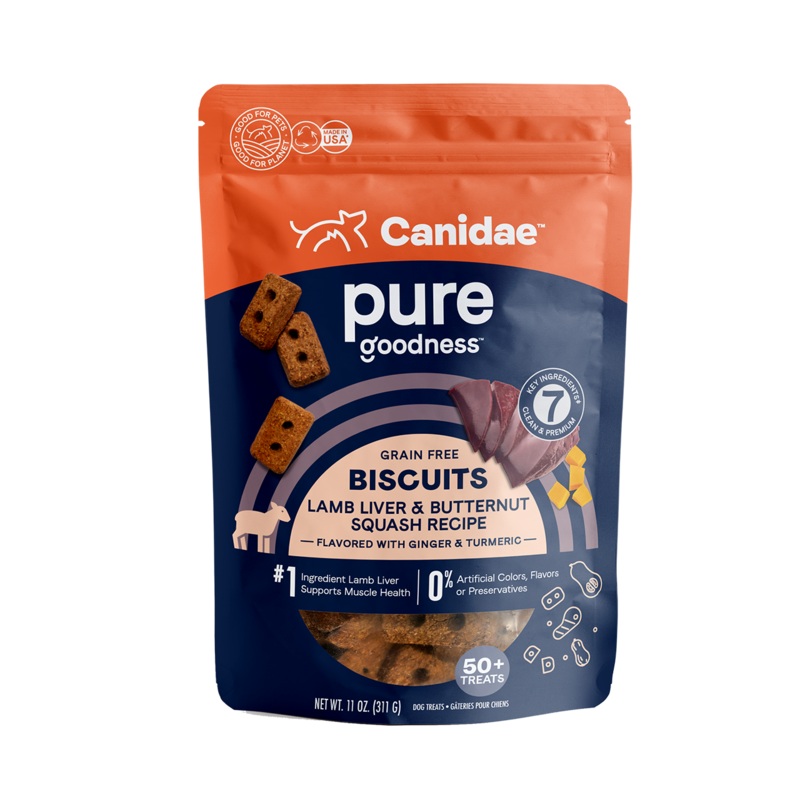 Canidae PURE Goodness Grain-Free Dog Biscuits Lamb Liver & Butternut Squash Recipe, 11oz