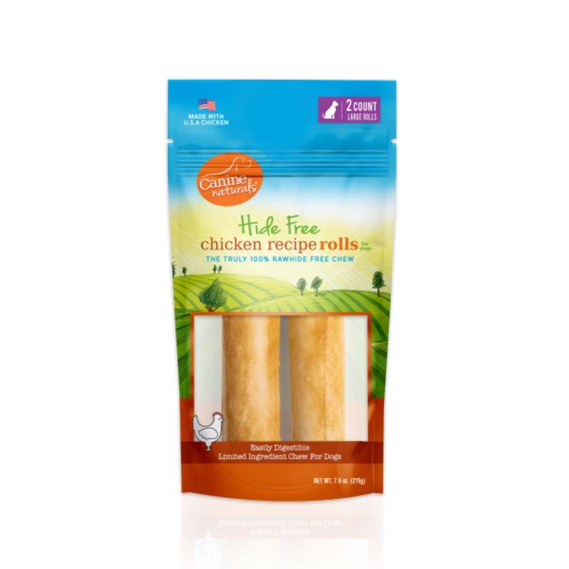 Canine Naturals Hide-Free Chicken Rolls Large 7in 2pk