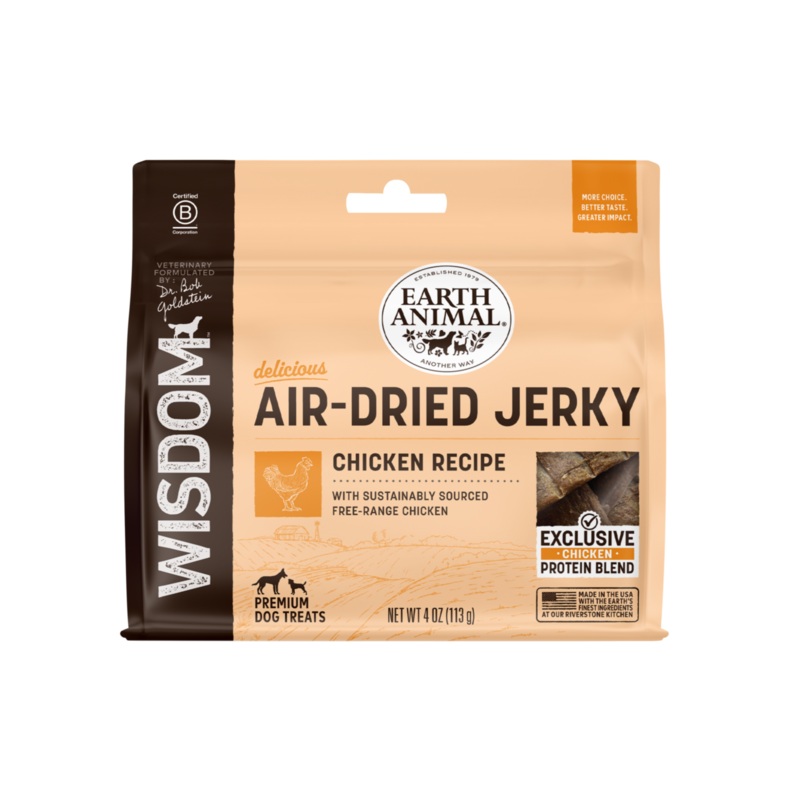 Earth Animal Wisdom Air-Dried Chicken Jerky 4oz