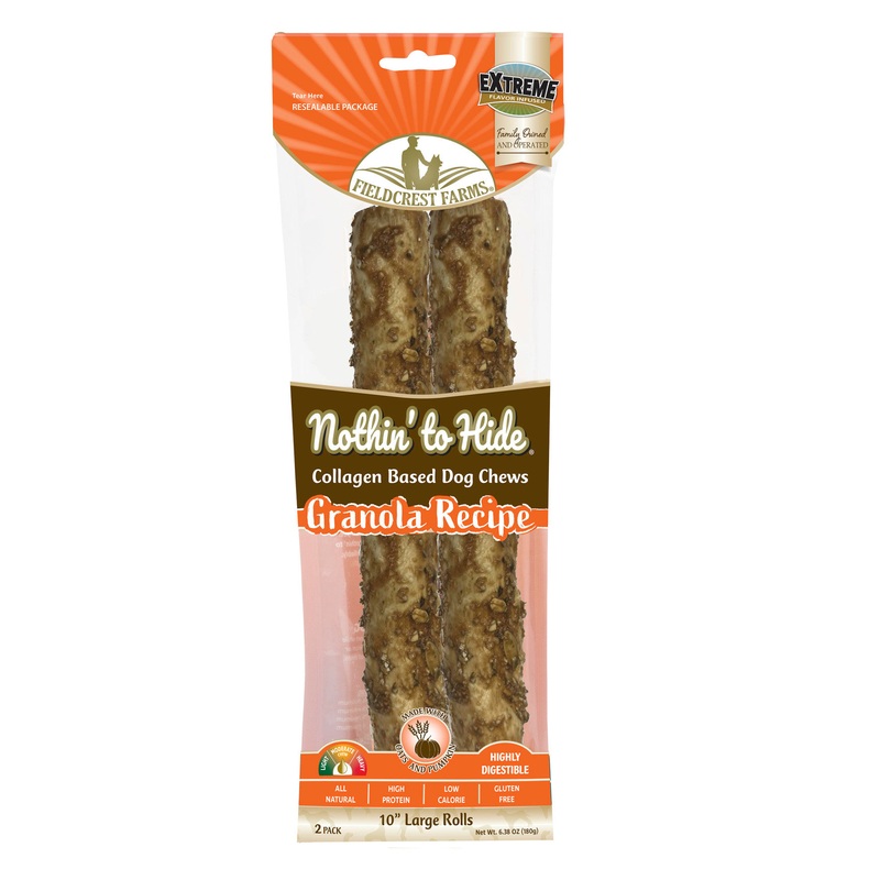 Fieldcrest Farms Nothin' To Hide Roll Dog Treat Granola 10in 2pk