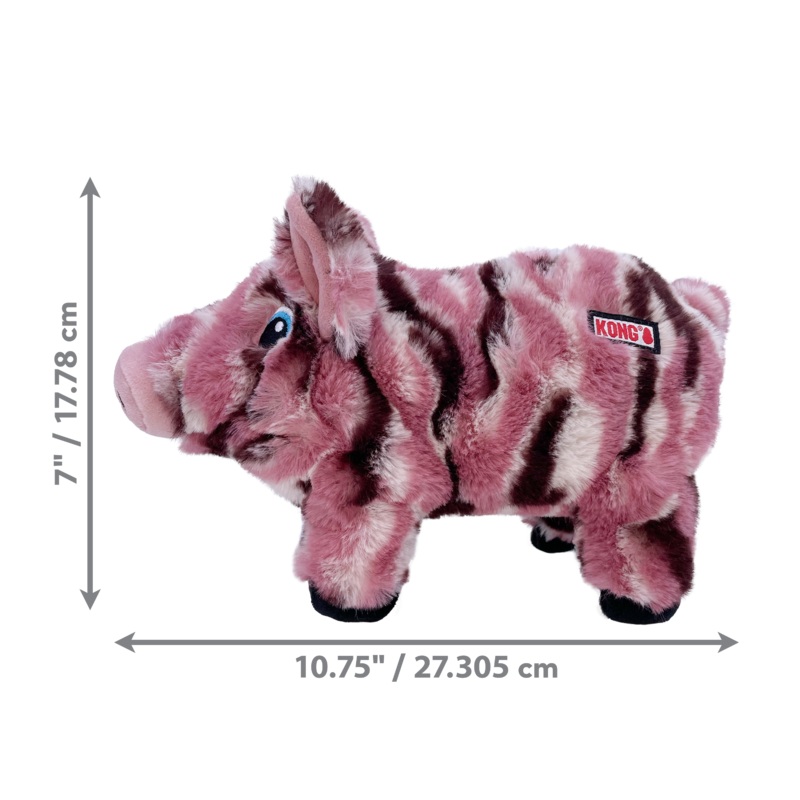 Kong Dog Toy Low Stuff Stripes Pig Medium
