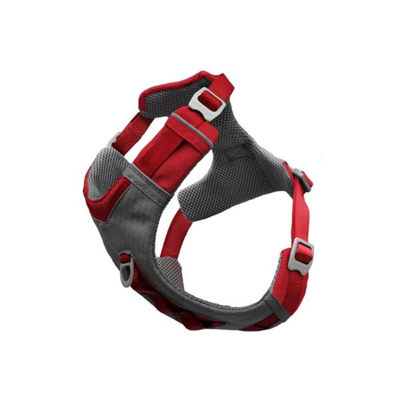 Kurgo Dog Harness for Large, Small Active Dogs  Pet Hiking Harness for Running & Walking  Everyday Harnesses for Pets  Reflective  Journey Air  Red/Grey 2018  Medium