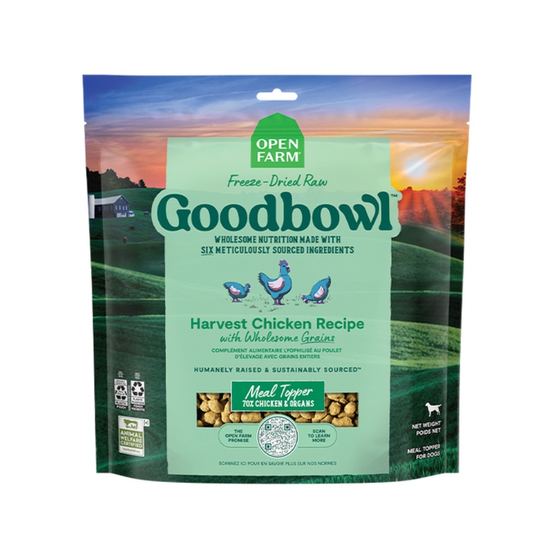 Open Farm Goodbowl Harvest Chicken Recipe Freeze Dried Raw Topper for Dogs 8oz
