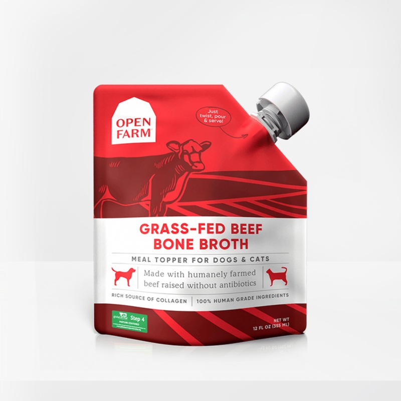 Open Farm Grass-Fed Beef Bone Broth for Dogs 22oz