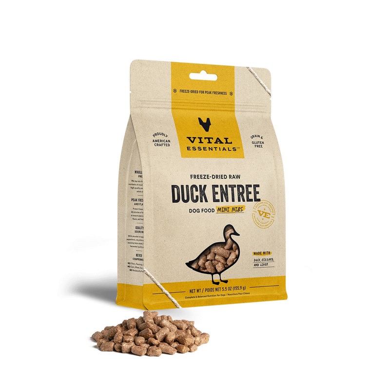 Vital Essentials Freeze-Dried Duck Mini Nibs Dog Food 5.5oz