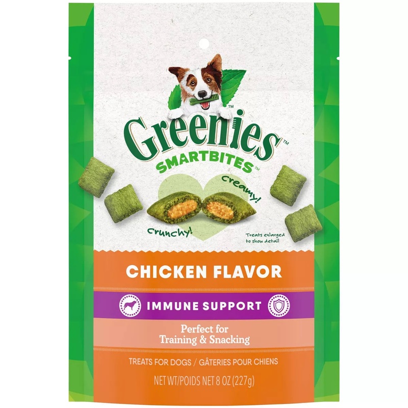 Greenies Smartbite Immune Support Crunchy & Soft Chicken Flavor Adult Dog Treats - 8oz