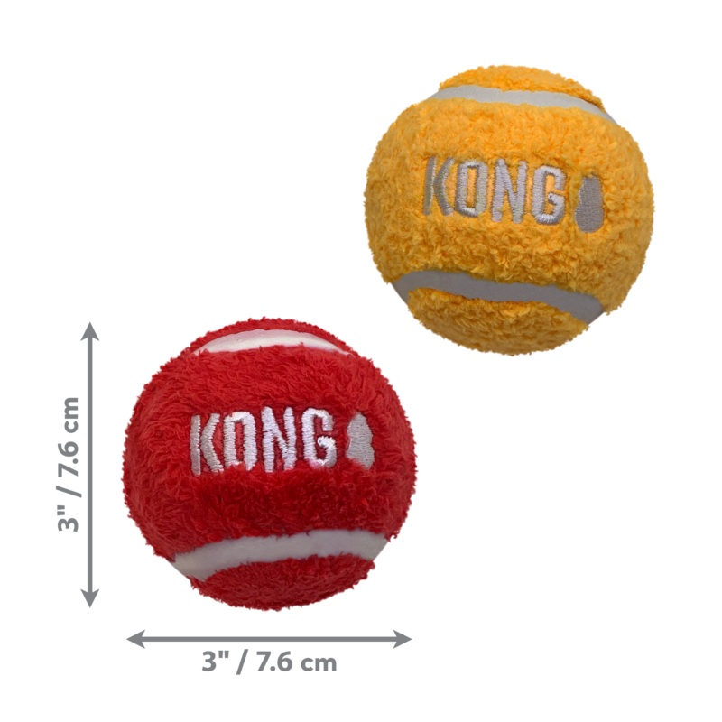 Kong Dog Toy Sport Softies Balls 2pk Assorted Large