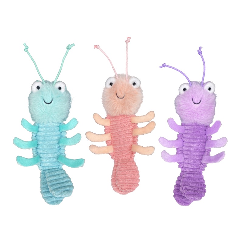 Multipet Plush Dog Toy Margaritaville Mini Gumbo Shrimp 6in Assorted