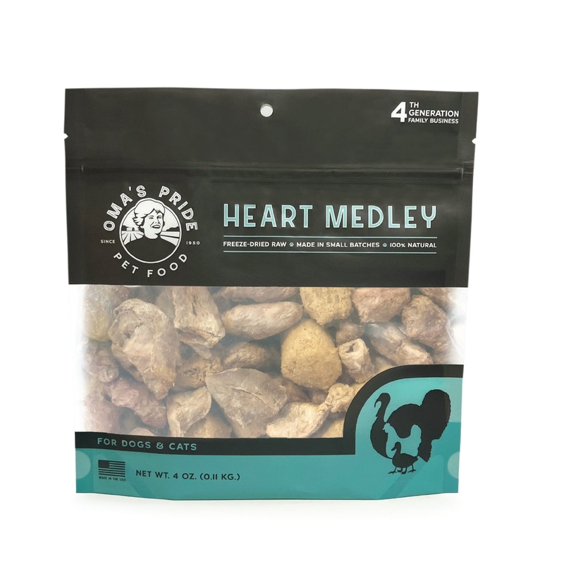 Oma's Pride Heart Medley Freeze Dried Dog & Cat Treats, 4oz Bag