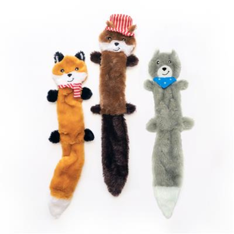 Zippy Paws Plush Dog Toy Skinny Peltz Assorted Large Americana