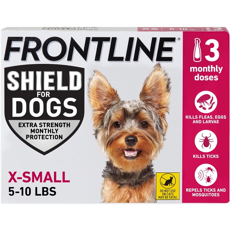 Frontline Shield Flea & Tick Treatment for X-Small Dogs 5-10 lbs. 3pk